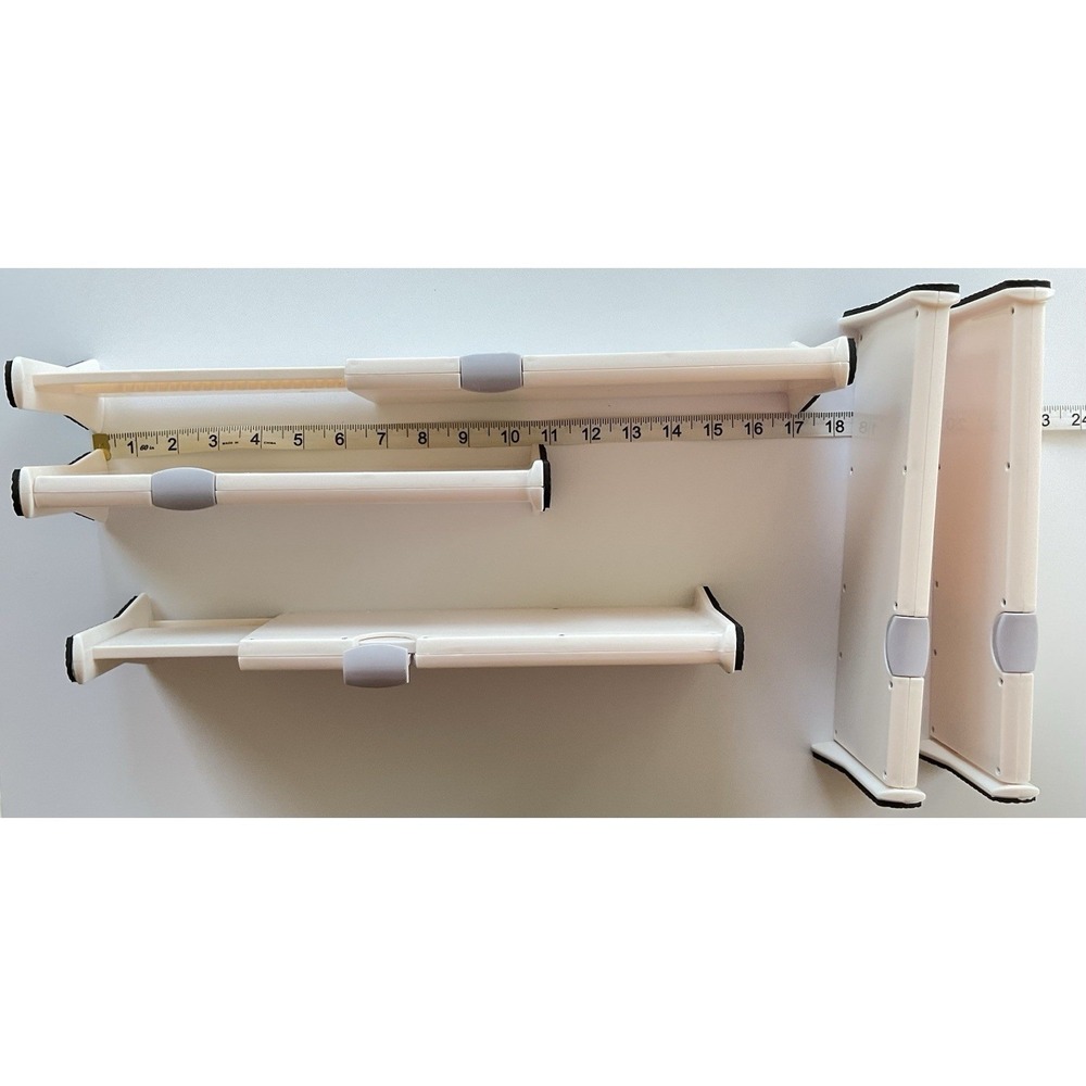 Adjustable Deep Drawer Divider, 4" Tall, Expand 11-17", 5 Pack, NonSlip